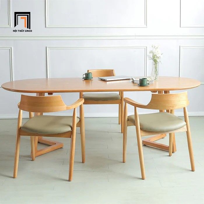 Set bàn ăn hình oval sang trọng 25-KH6-G32-B92Oval 6 ghế