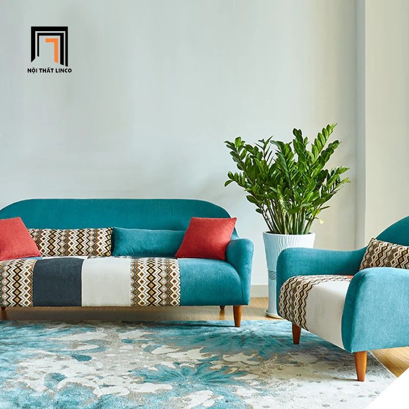 Set ghế sofa vải nỉ xinh xắn KT108 Nexon cho gia đình nhỏ gọn