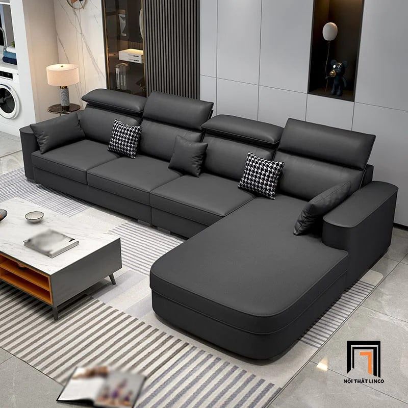 Bộ ghế sofa góc L gật gù GT150 Orden 2m9 x 1m75 da giả