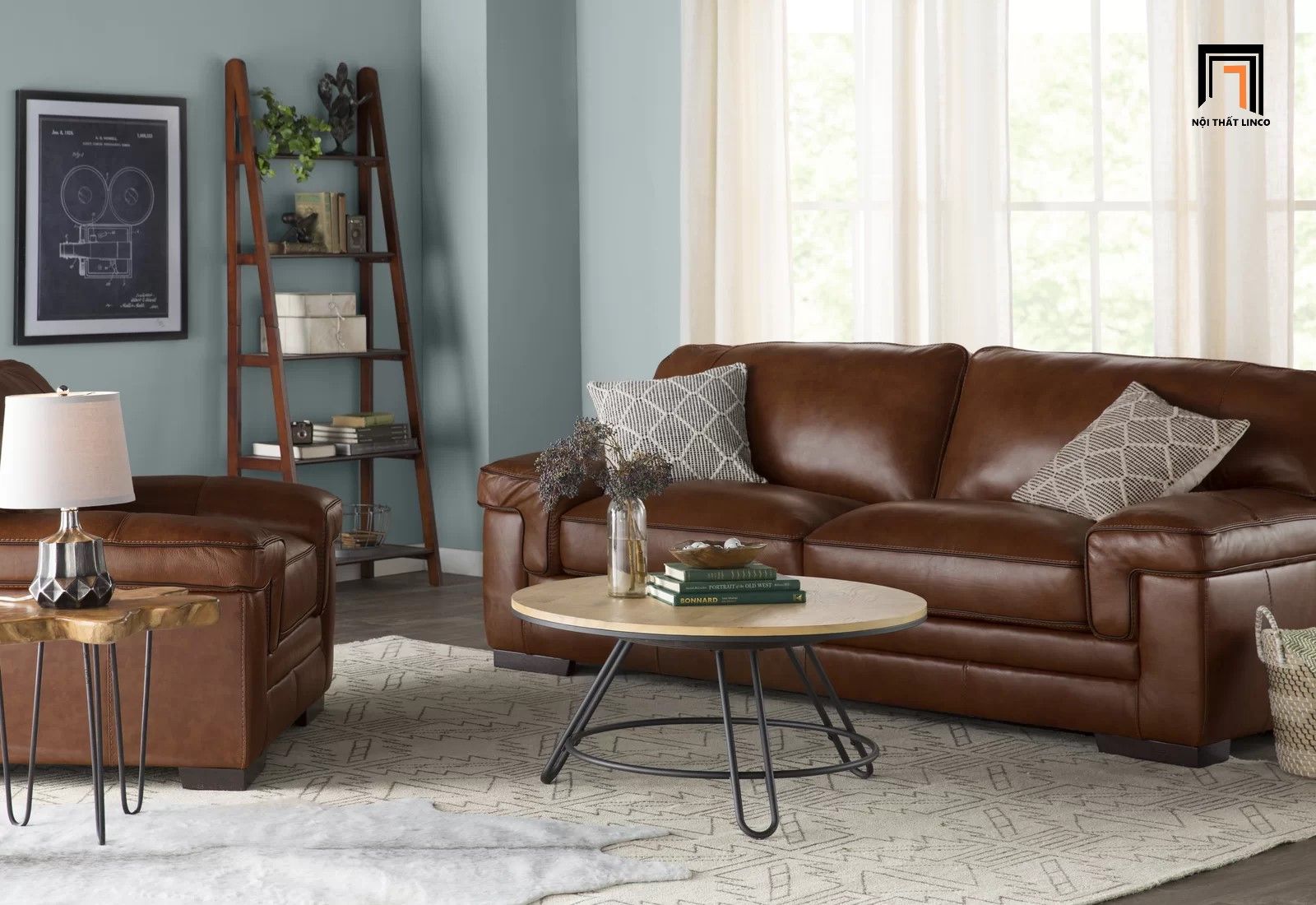 Sofa băng phòng khách gia đình BT176 Keara 2m màu nâu