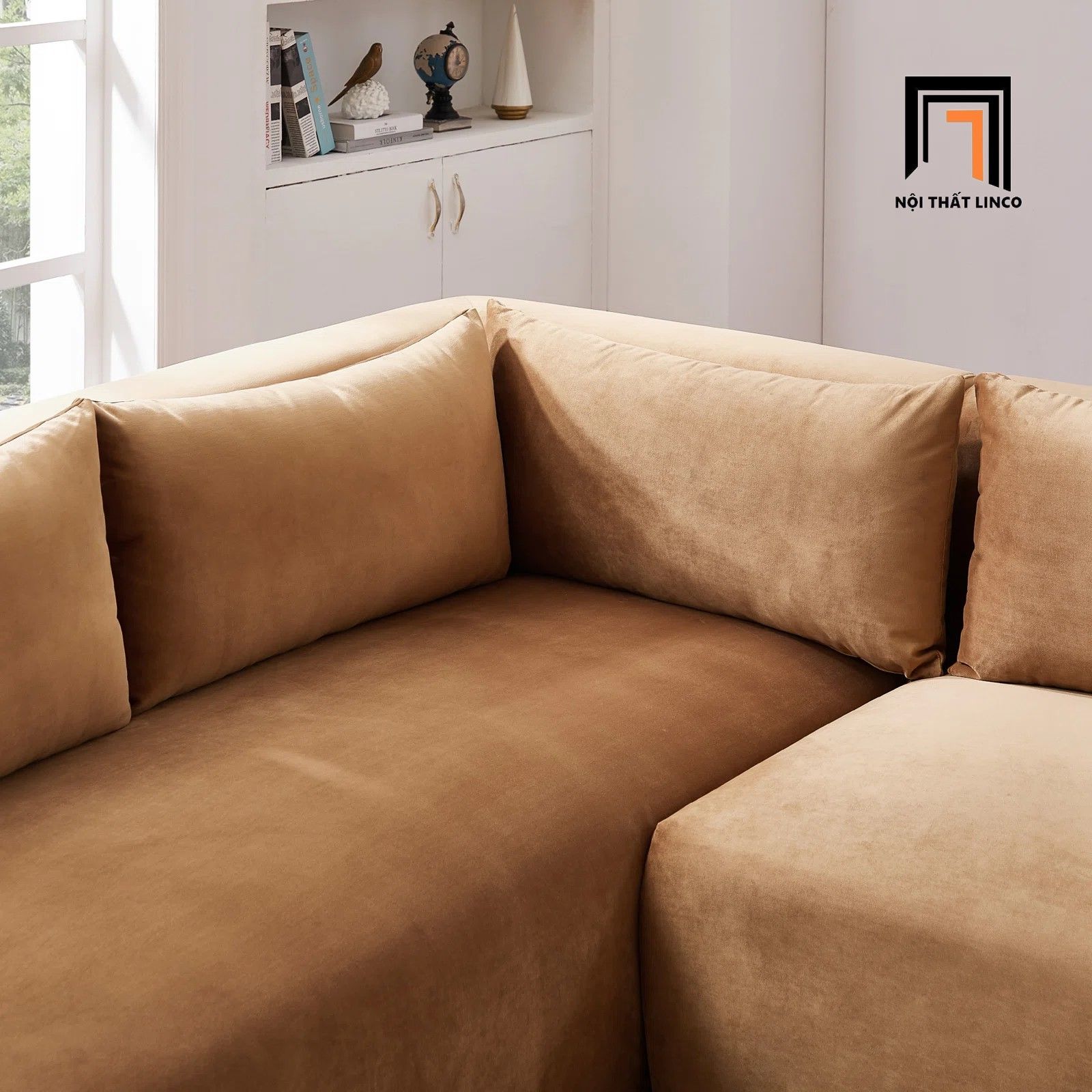 Bộ ghế sofa góc chữ U GT101 2m8 x 1m6 vải nhung nỉ giá rẻ