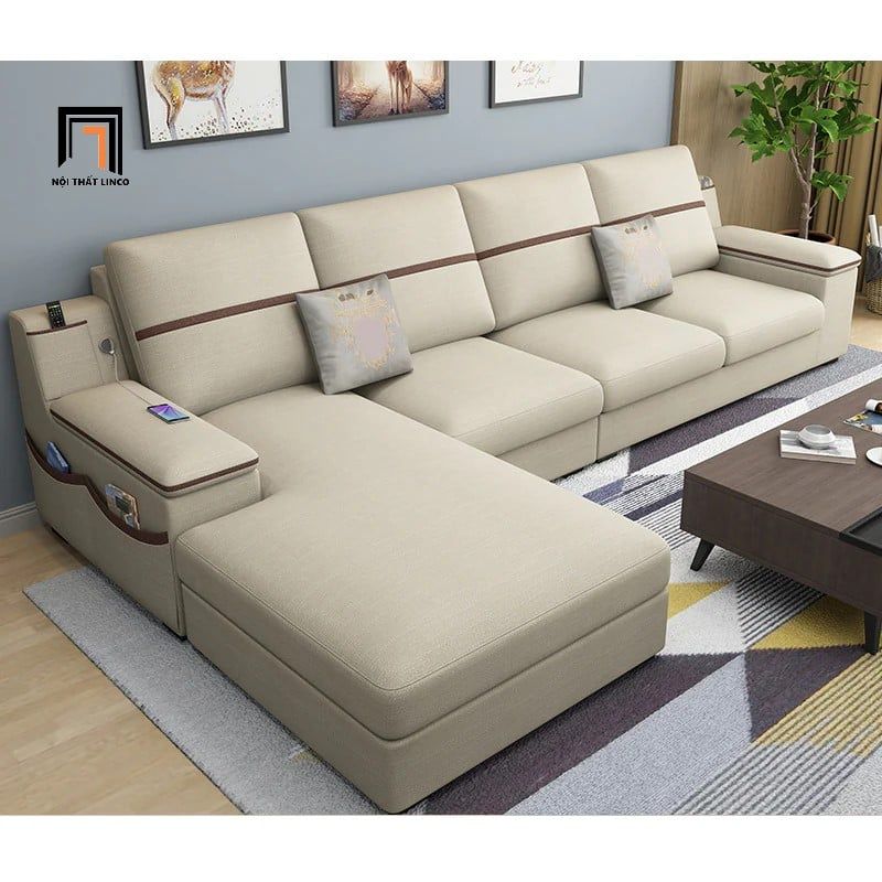 Bộ ghế sofa góc L vải nỉ GT217 Tobain 2m76 x 1m65 giá rẻ