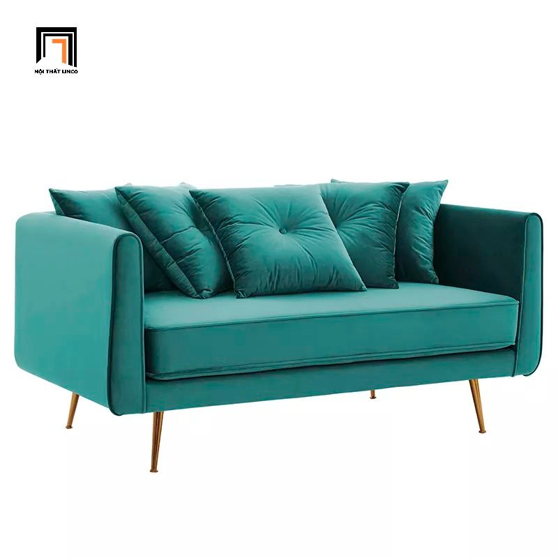Ghế sofa băng đẹp BT15 vải nhung nỉ xám đen chân inox