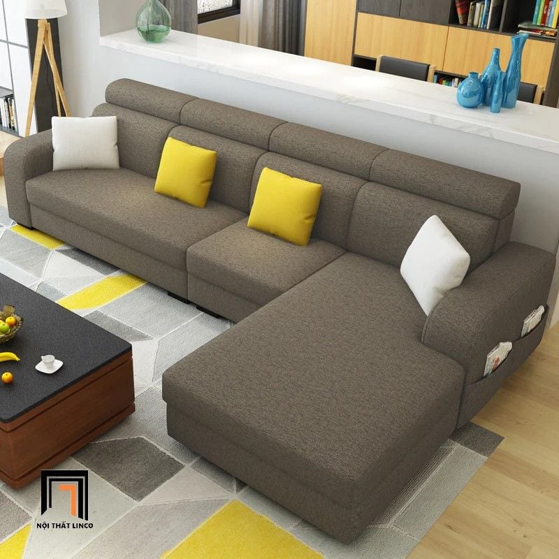 Ghế sofa góc chữ L 3m2 x 1m8 GT124 Desol phòng khách gia đình