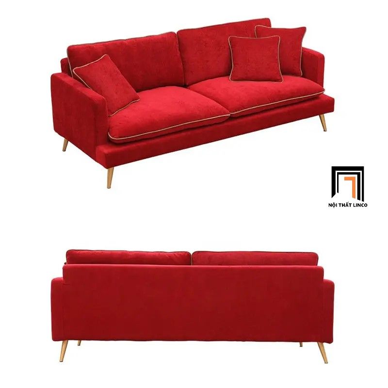 Ghế sofa băng vải nỉ đỏ đô dài 2m BT82 Monrei xinh xắn