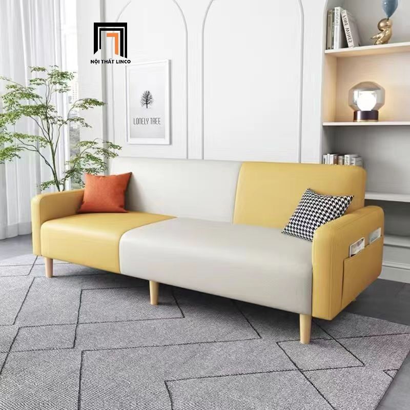 Ghế sofa giường nằm bọc da đẹp GB111 Tira 2m cho phòng nhỏ