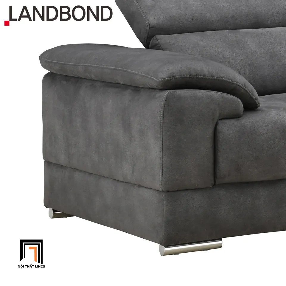 Bộ ghế sofa góc L hiện đại GT87 Landbond 2m6 x 1m6 vải nhung nỉ