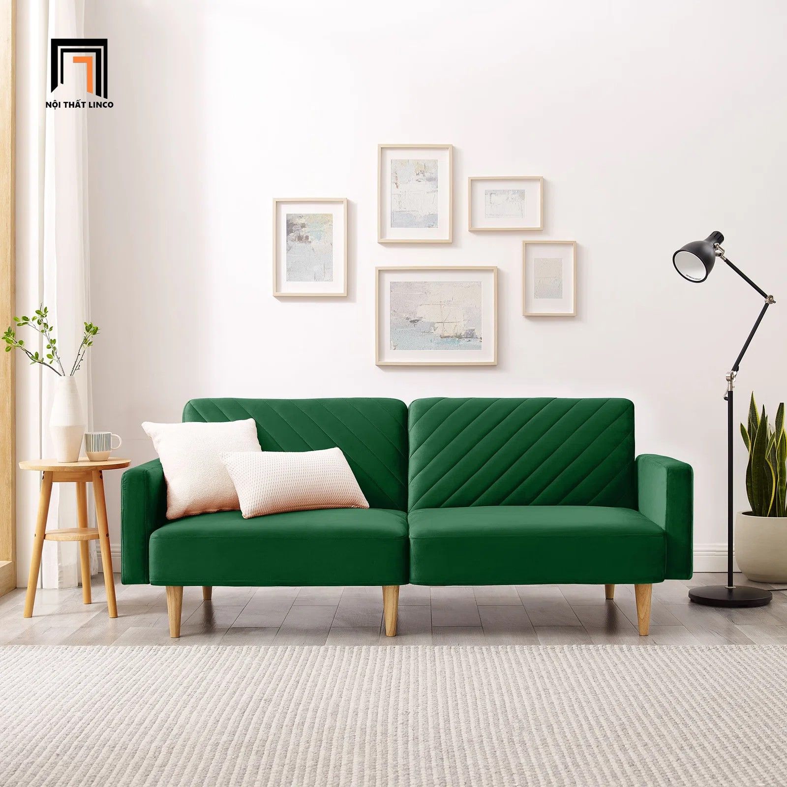 Sofa giường thông minh hiện đại GB46 Erdan 1m9 vải nhung nỉ