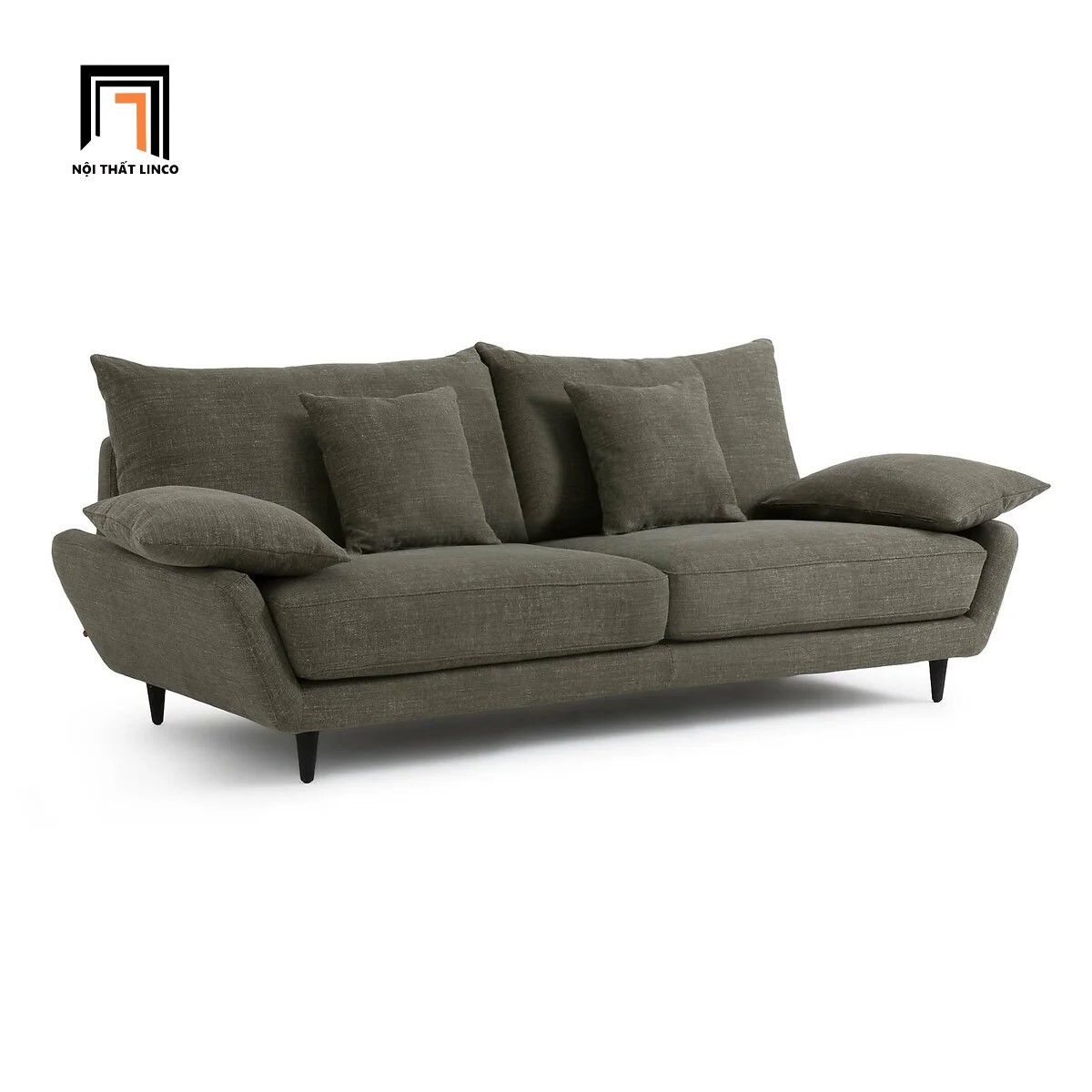 Ghế sofa văng dài 2m BT91 Lanak màu xám lông chuột giá rẻ