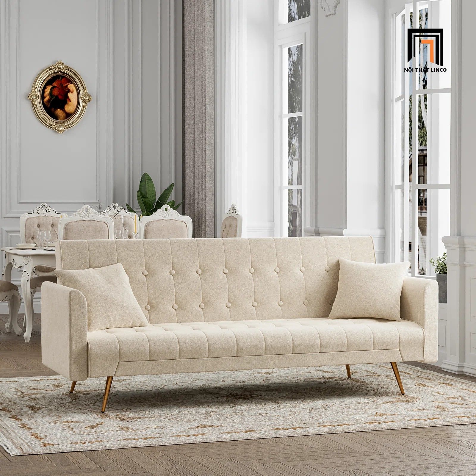 Ghế sofa giường nằm thông minh GB100 Kallaway vải nhung 2m