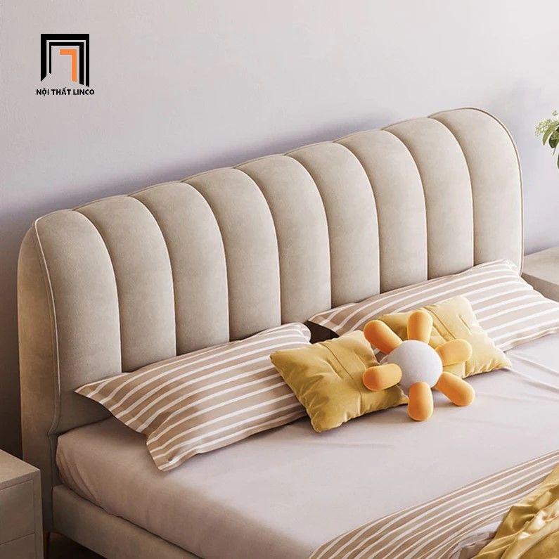 Giường ngủ bọc nệm cao cấp GN53 Cato bọc vải nhung hiện đại