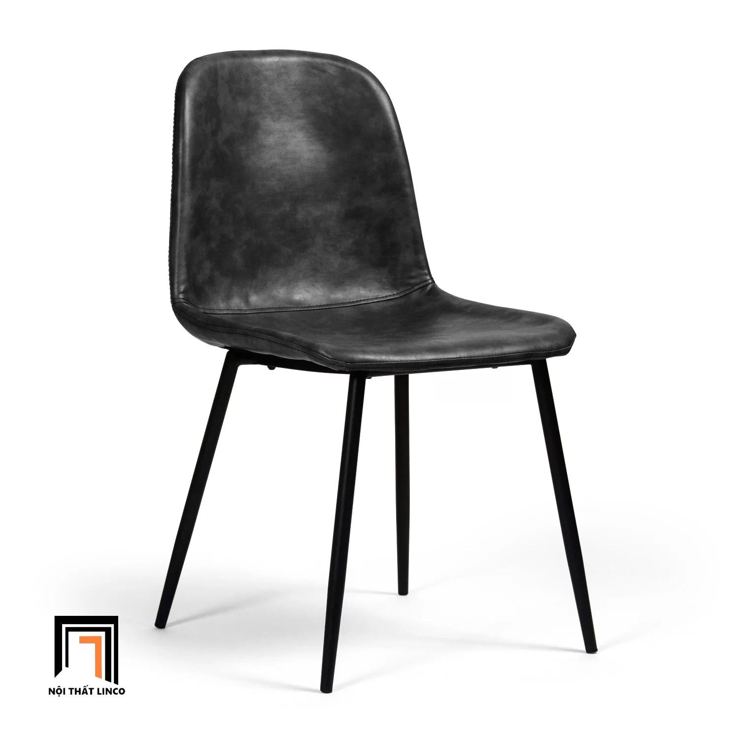 Bộ bàn ăn tròn nhỏ gọn 5-OC4-GCF9-B2 4 ghế nệm da giả Pu