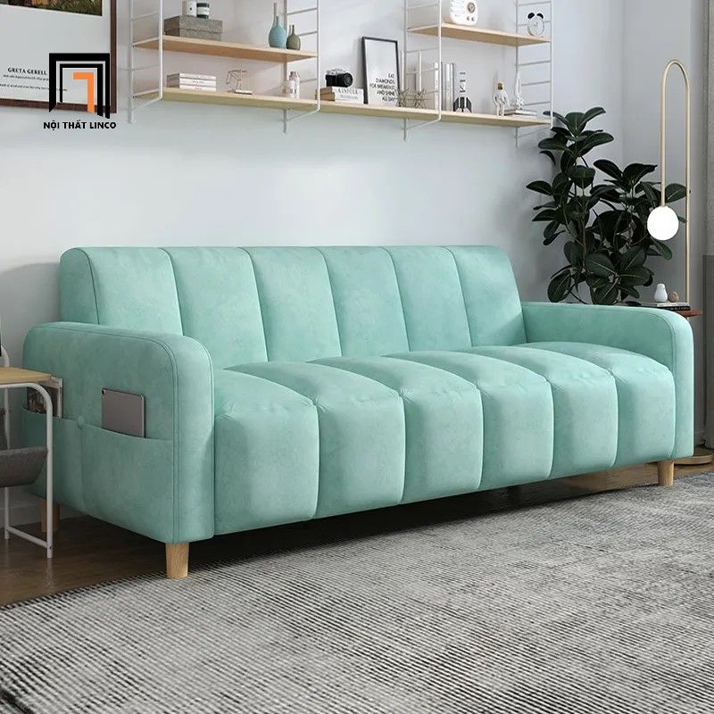 Ghế sofa băng giá rẻ nệm chia múi BT139 Guling 1m75 vải nhung
