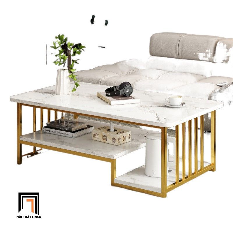 Bàn sofa mặt đá xám chữ nhật BSF77 Vigo 1m x 50 cho nhà nhỏ
