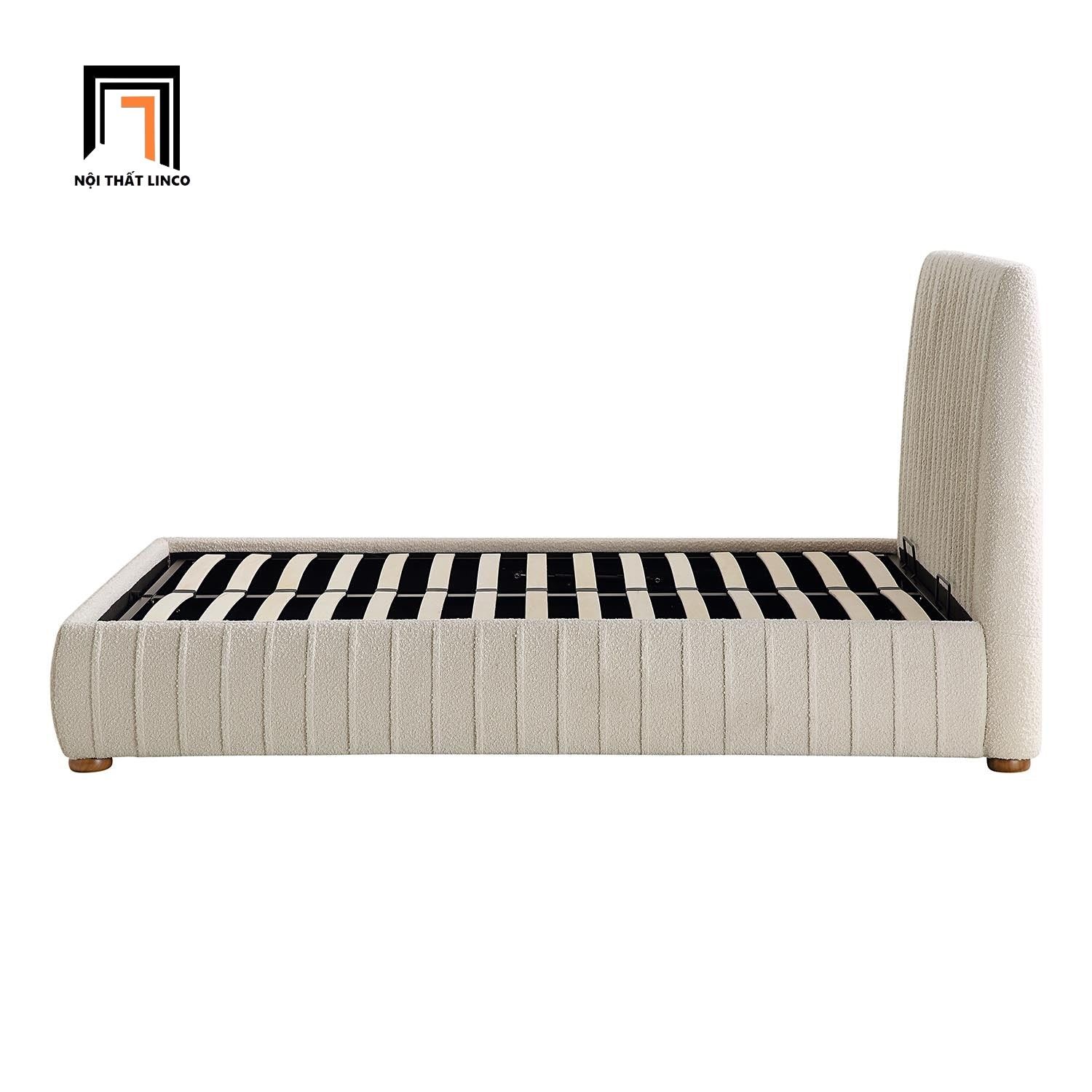 Giường ngủ bọc nệm cho gia đình GN66 Helia vải lông cừu đẹp