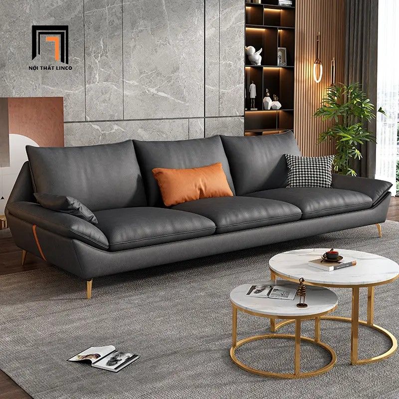 Ghế sofa văng dài 2m3 BT83 Maxky da Pu màu xanh đậm
