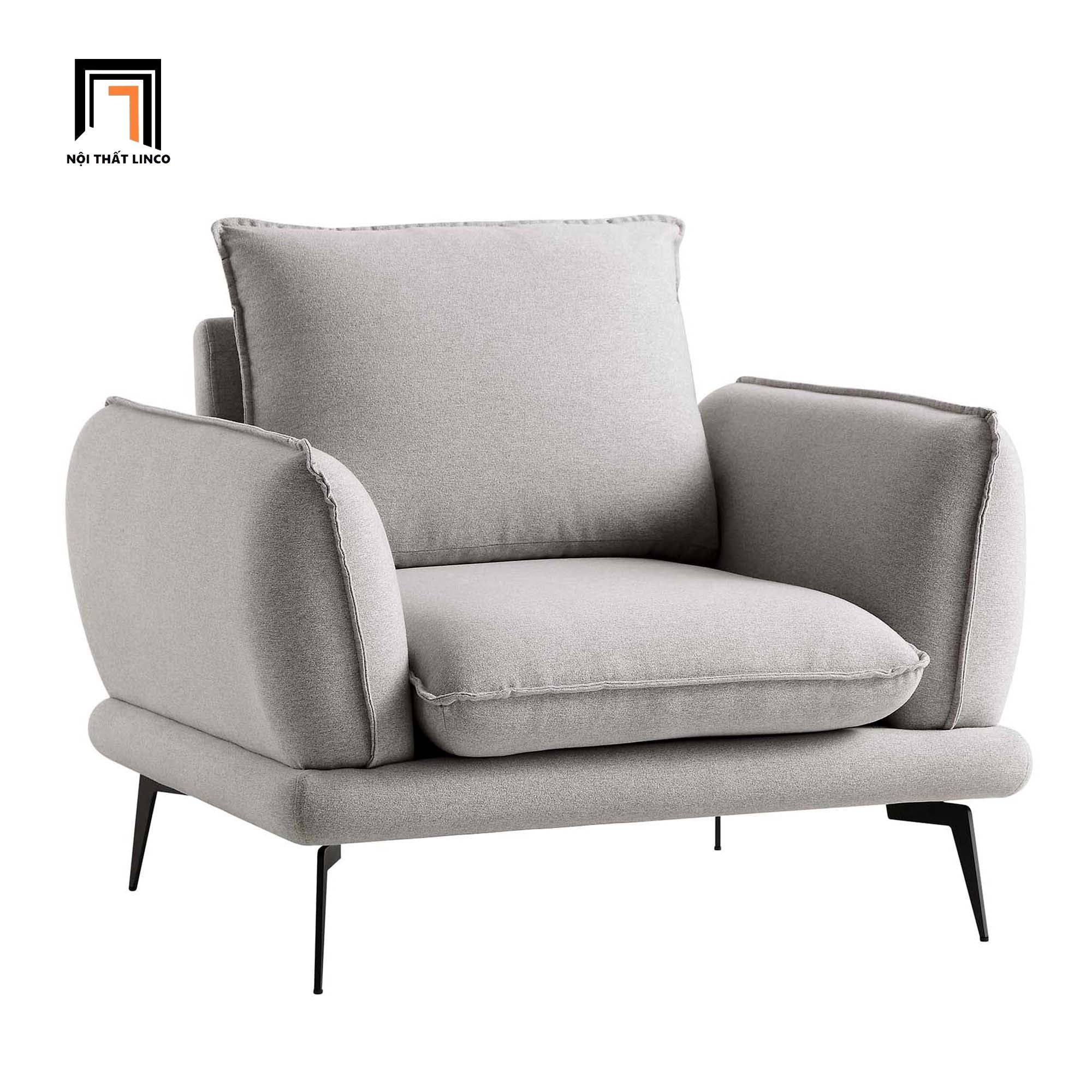 Ghế sofa đơn 1 chỗ ngồi DT81 Obriel màu xám trắng giá rẻ