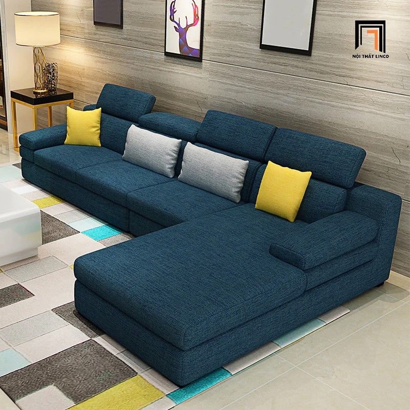 Ghế sofa góc L 3m2 x 1m8 vải nỉ GT108 Garcia cho gia đình lớn