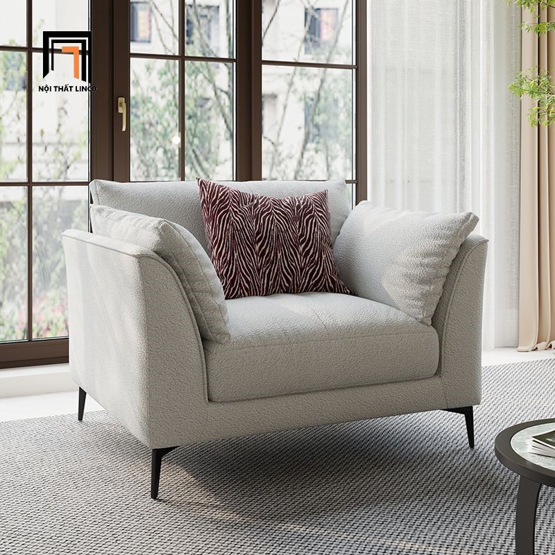 Ghế sofa băng vải nỉ xám trắng 2m3 BT291 Riverton phòng khách