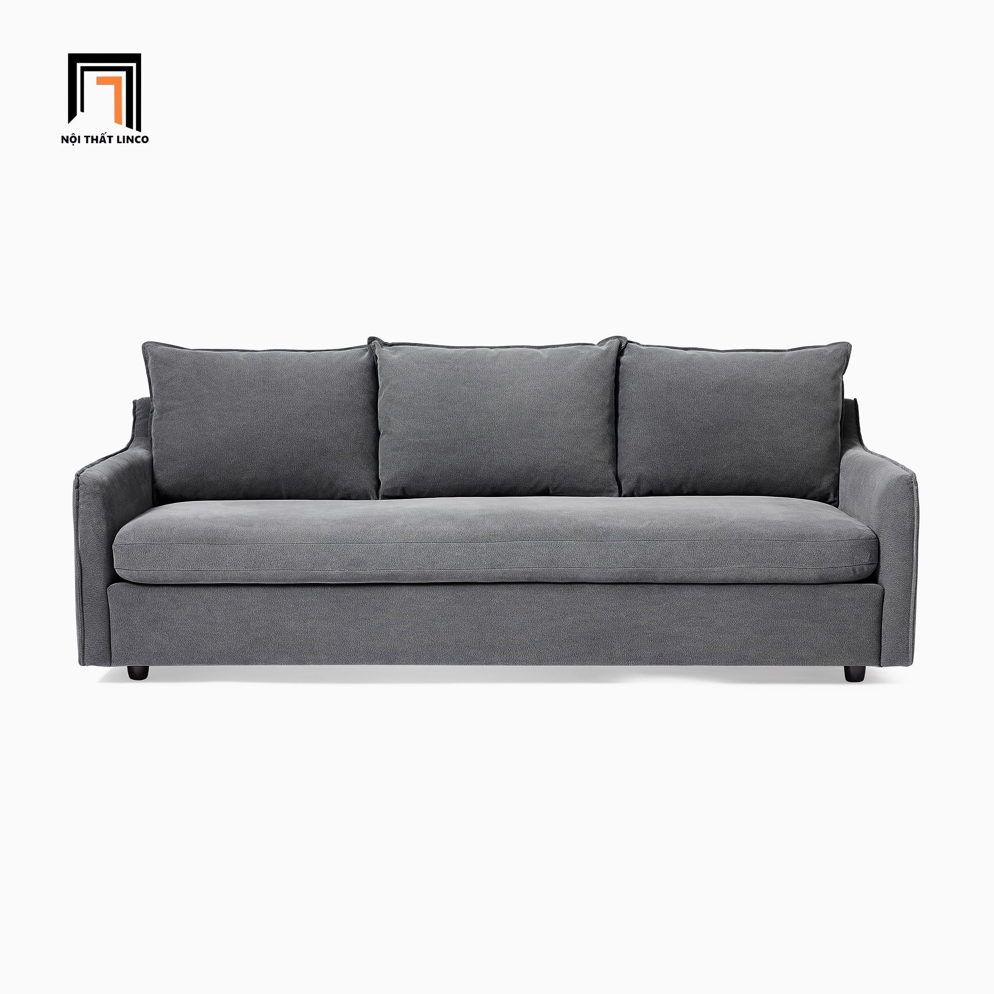 Ghế sofa băng vải nỉ nhung 2m BT124 Easton xám lông chuột