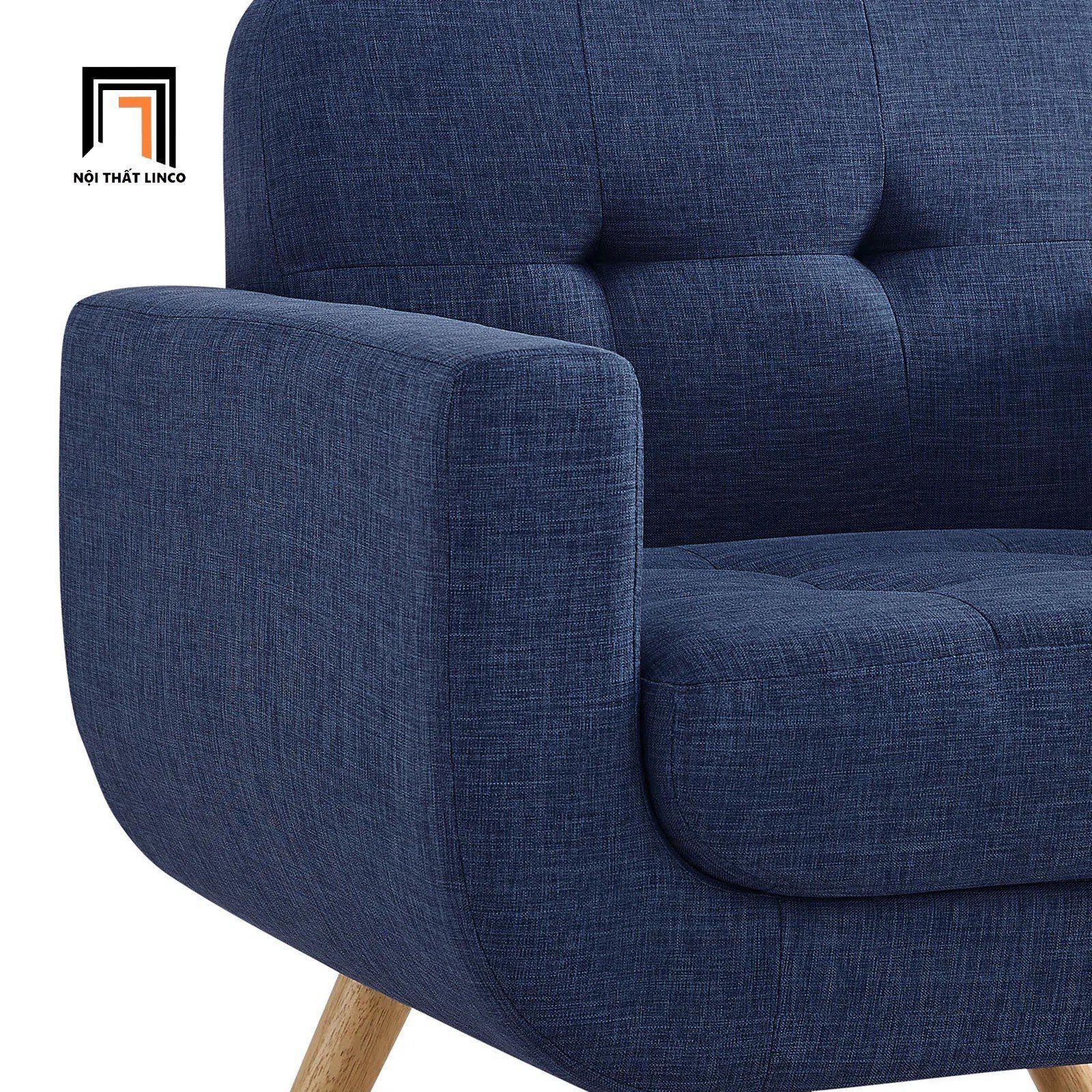 Ghế sofa đơn nhỏ gọn DT15 Julianna màu xám trắng vải bố