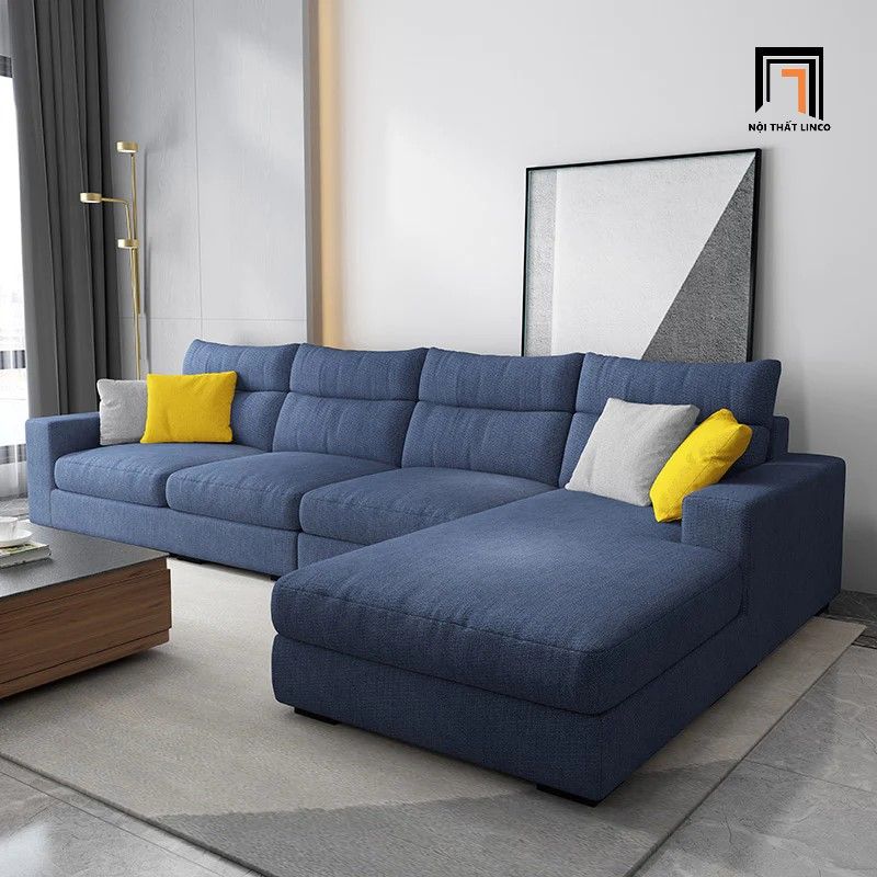 Bộ ghế sofa nệm góc L 3m x 1m6 GT196 Elviso vải nỉ sang trọng