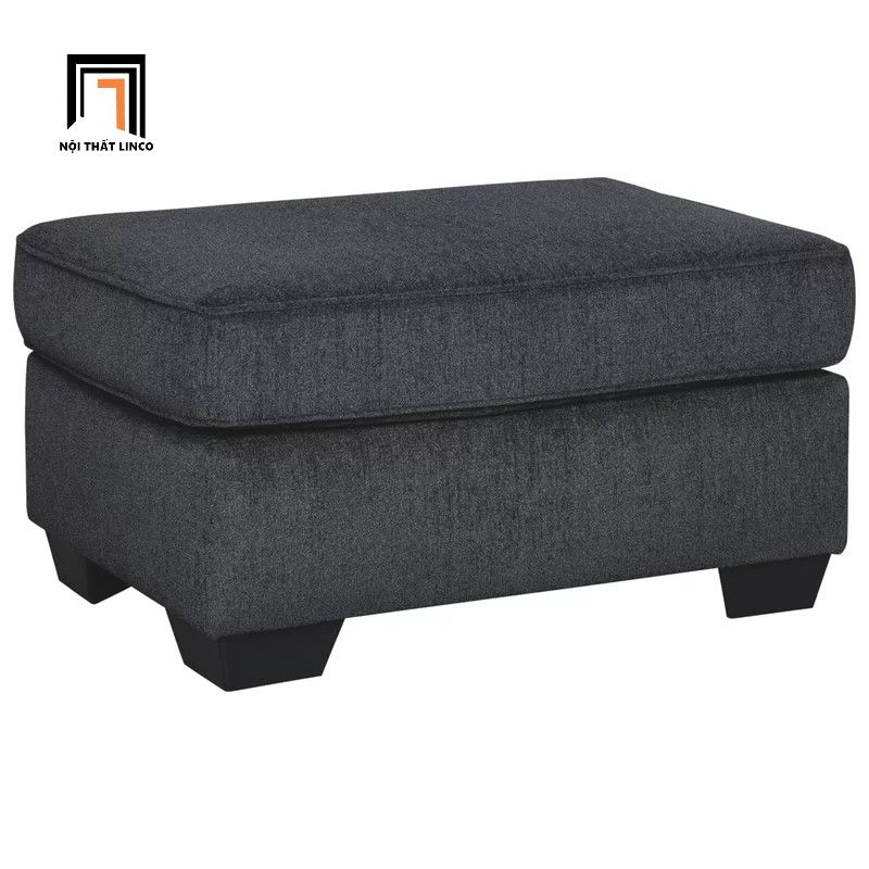 Bộ ghế sofa gia đình KT3 Rima vải nỉ màu xám đen