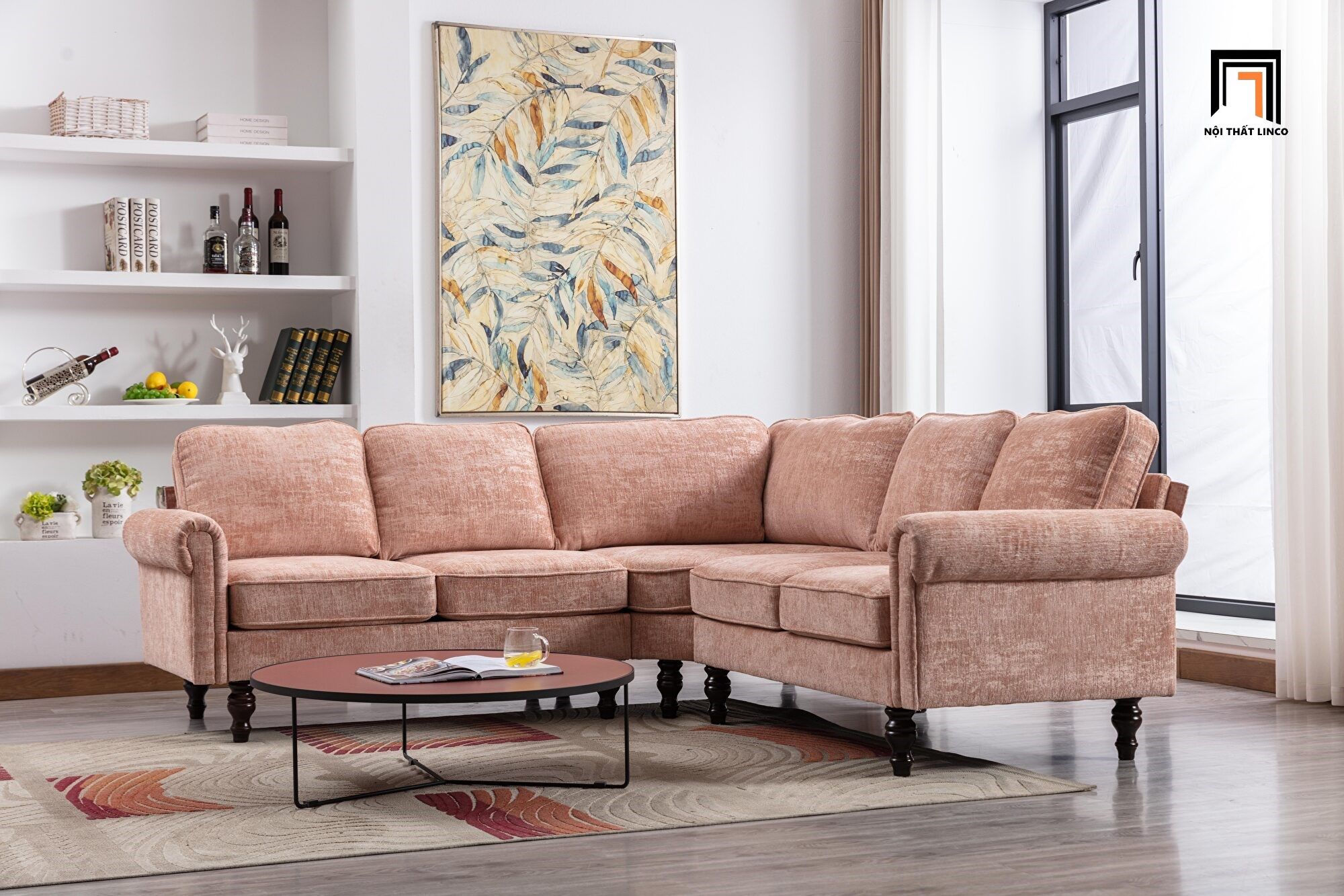 Bộ ghế sofa góc sang trọng 2m2 x 2m2 GT68 Winston vải nỉ