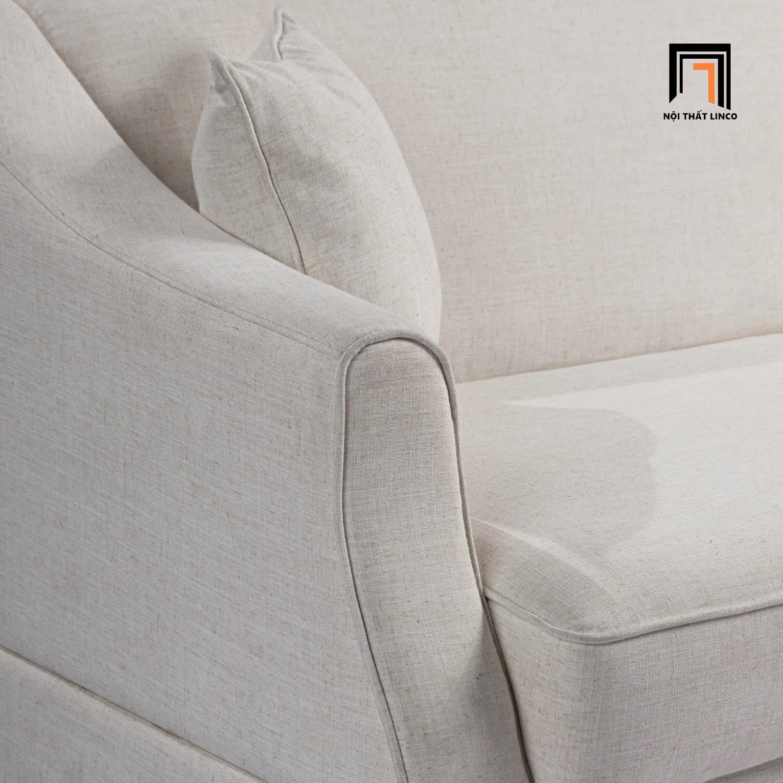 Sofa giường bật nằm GB102 Milena 2m2 xám trắng vải nỉ châu Âu
