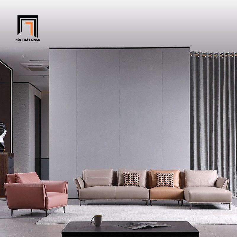 Ghế sofa góc chữ L da PU GT199 Prior 3m x 1m6 hiện đại