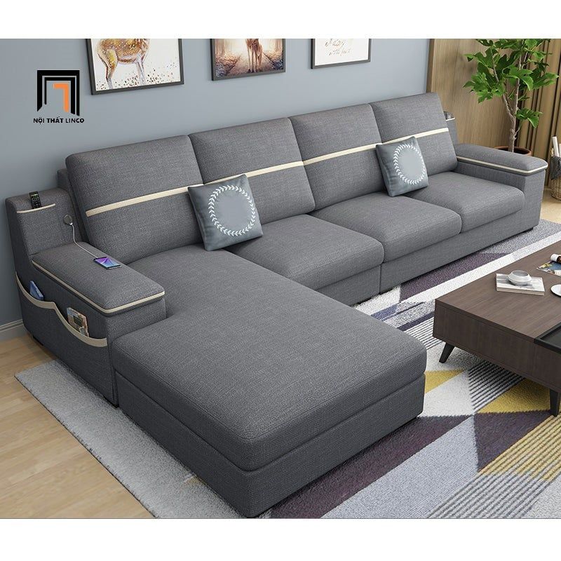 Bộ ghế sofa góc L vải nỉ GT217 Tobain 2m76 x 1m65 giá rẻ