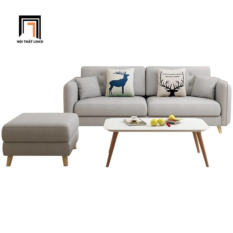 Bộ ghế sofa văn phòng giá rẻ KT92 Hanna màu xám ghi trắng
