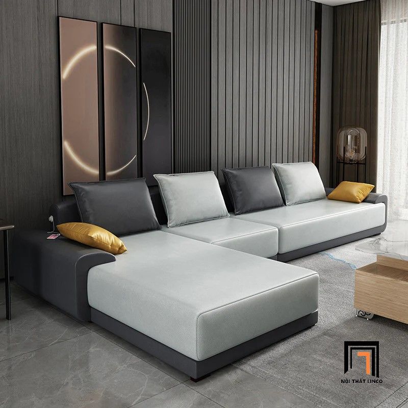 Bộ ghế sofa góc chữ C gia đình GT141 Casper 3m x 1m8 sang trọng