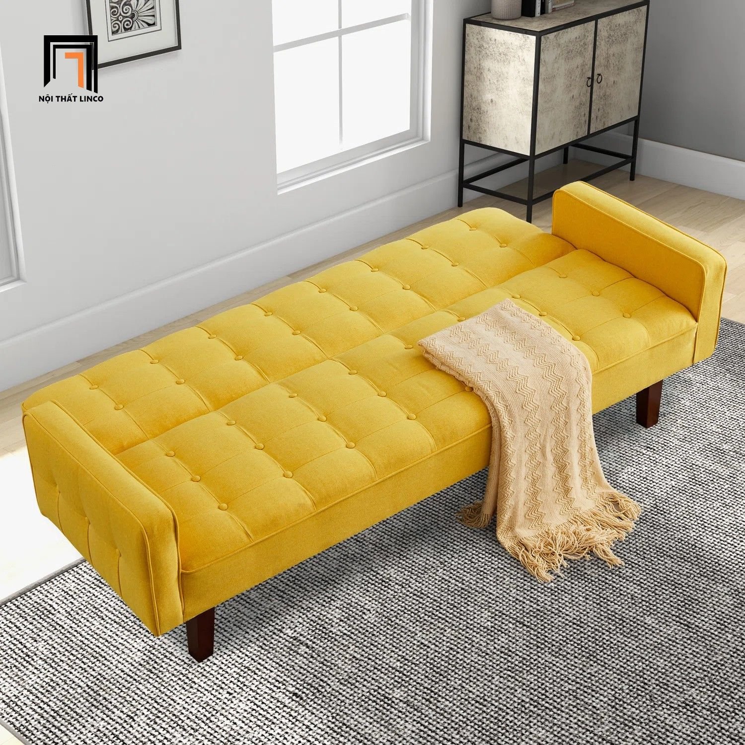 Ghế sofa giường 2m xinh xắn GB33 Montevia vải nỉ giá rẻ