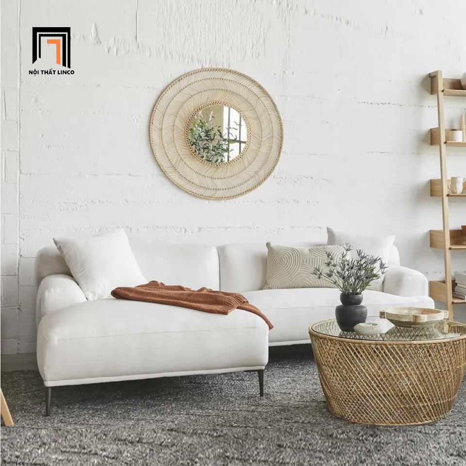 Bộ ghế sofa góc 2m2 x 1m6 GT51 Beno màu be xinh xắn