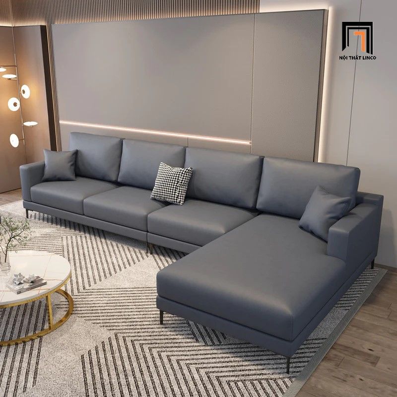 Bộ ghế sofa góc gia đình GT115 Grove 3m15 x 1m6 da công nghiệp