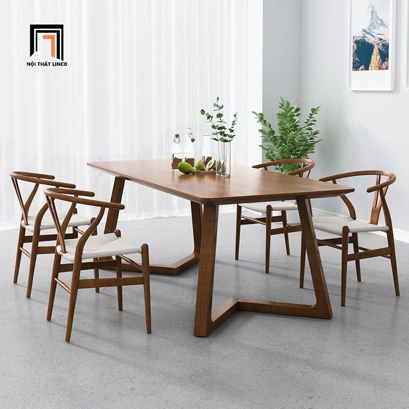 Set bàn ghế ăn phòng bếp xinh xắn 53-KH4-G59-B92 gỗ tự nhiên