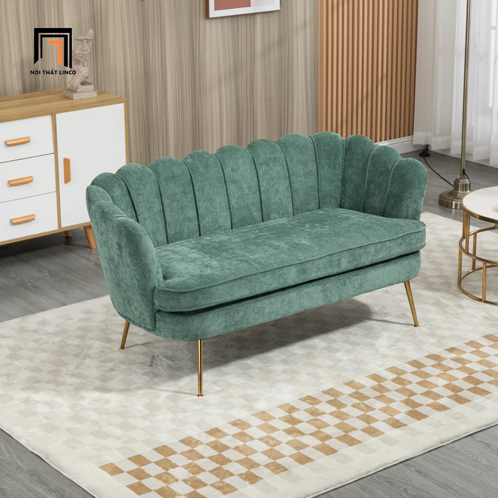 Sofa văng cong sang trọng BT236 Mercer 1m8 cho shop tiệm