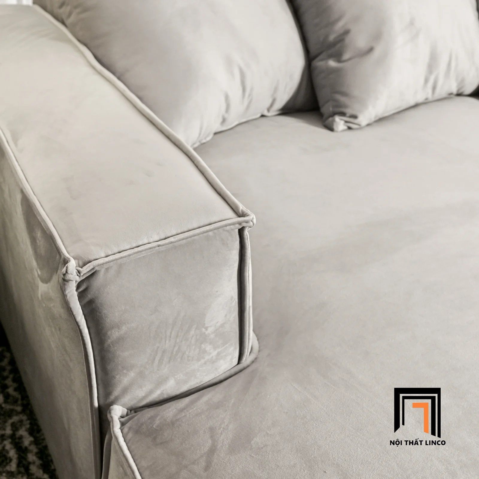 Bộ ghế sofa chữ L 2m2 x 1m6 GT8 Madison vải nhung nỉ