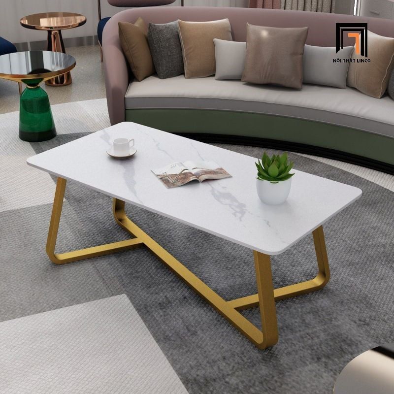 Bàn trà mặt đá chữ nhật giá rẻ BSF1 Crosso 1m x 50 gia đình
