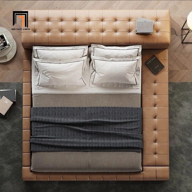 Giường ngủ bọc da công nghiệp GN59 Adeline style sang trọng