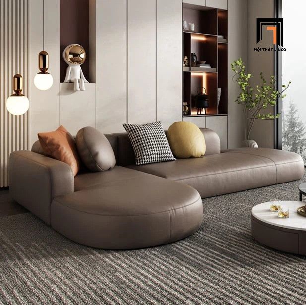 Sofa góc chữ L nệm cong GT250 Decoy 2m5 x 1m5 da giả đẹp