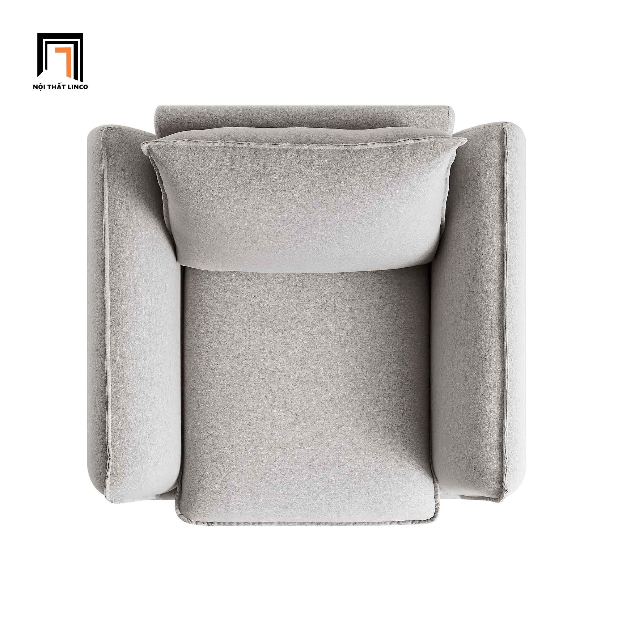 Ghế sofa đơn 1 chỗ ngồi DT81 Obriel màu xám trắng giá rẻ