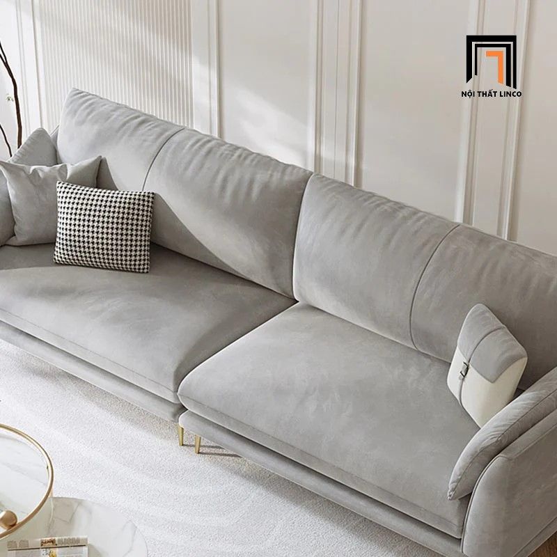 Bộ ghế sofa phòng khách đẹp KT89 Riverton xám trắng vải nỉ