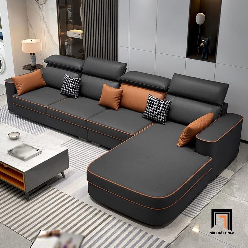 Bộ ghế sofa góc L gật gù GT150 Orden 2m9 x 1m75 da giả