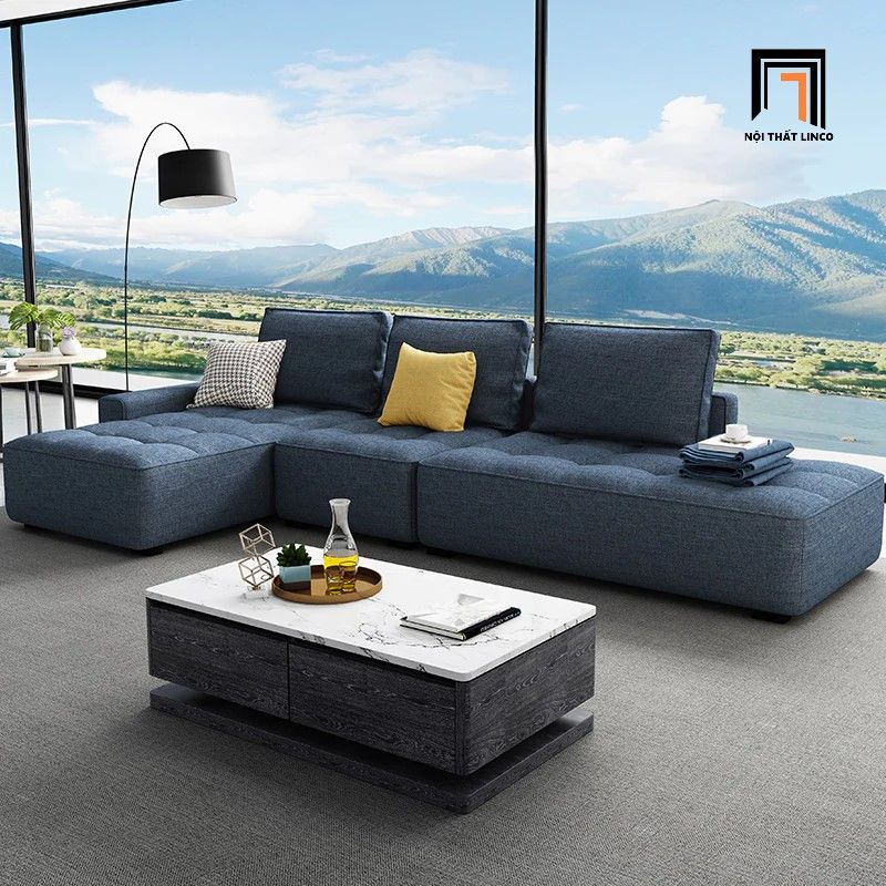 Ghế sofa góc chữ L giá rẻ GT160 Iberia 2m8 x 1m6 vải nỉ bố