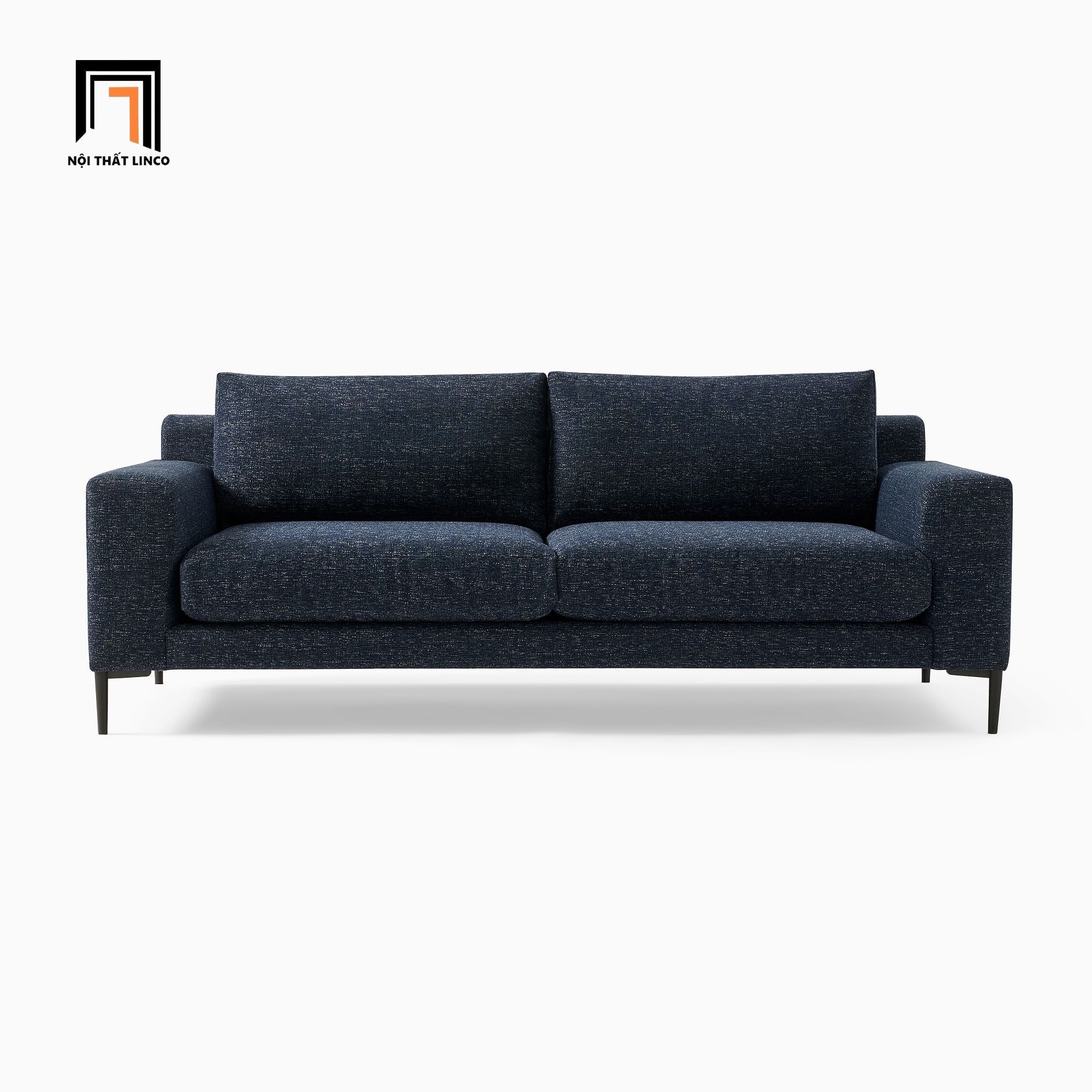 Ghế sofa băng dài 2m màu xanh đậm BT119 Harper vải nỉ bố