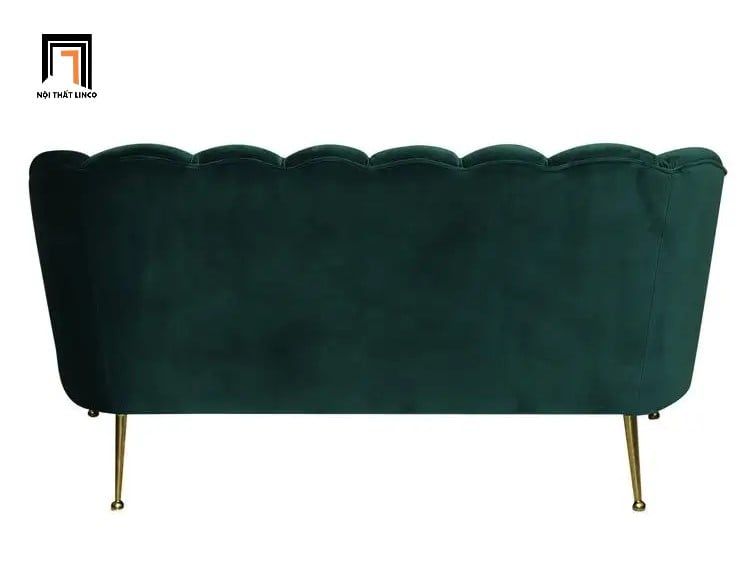 Ghế sofa băng cong xinh xắn BT86 Sans 2m2 màu xanh lá
