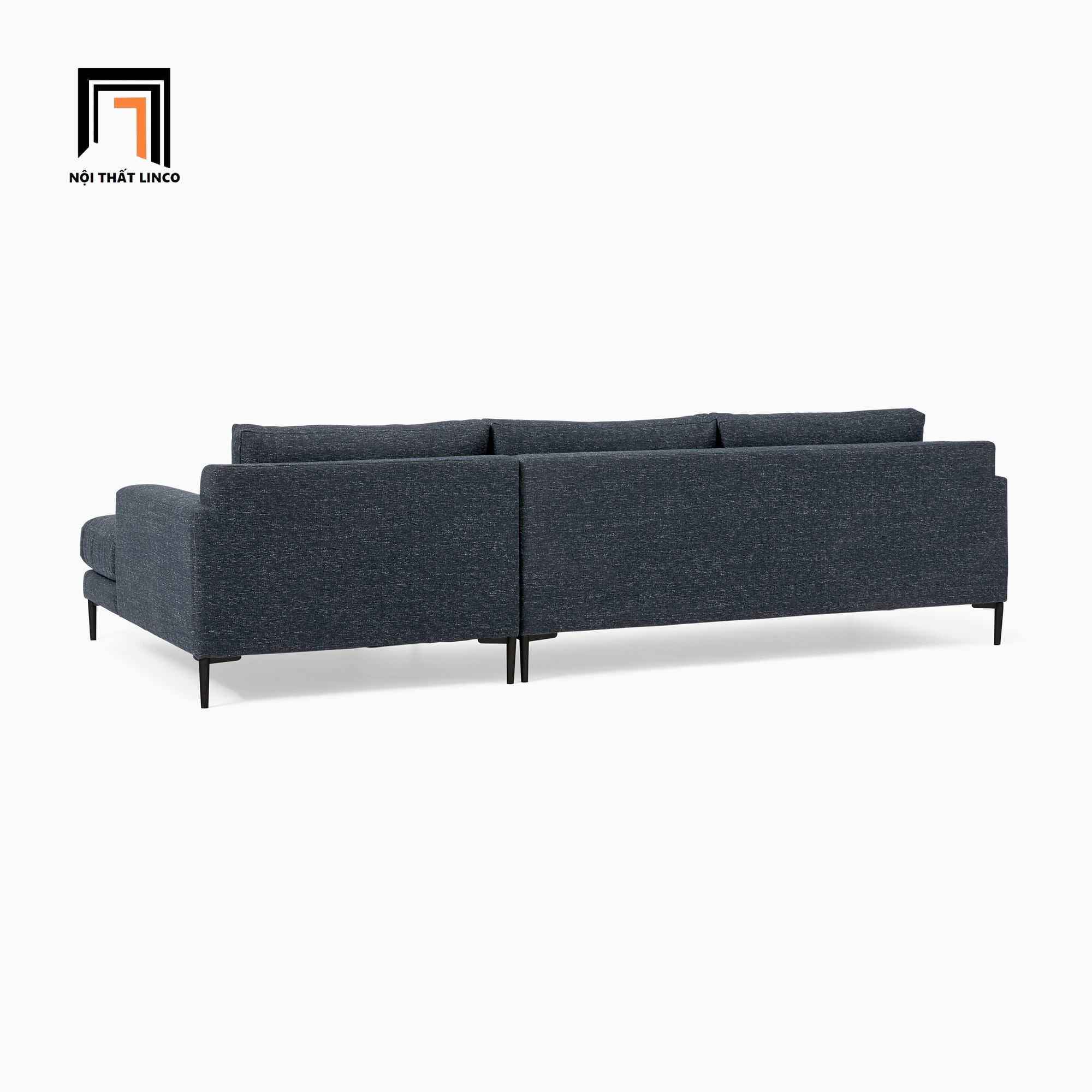 Bộ ghế sofa góc giá rẻ 2m4 x 1m6 GT134 Harper vải nỉ xanh than