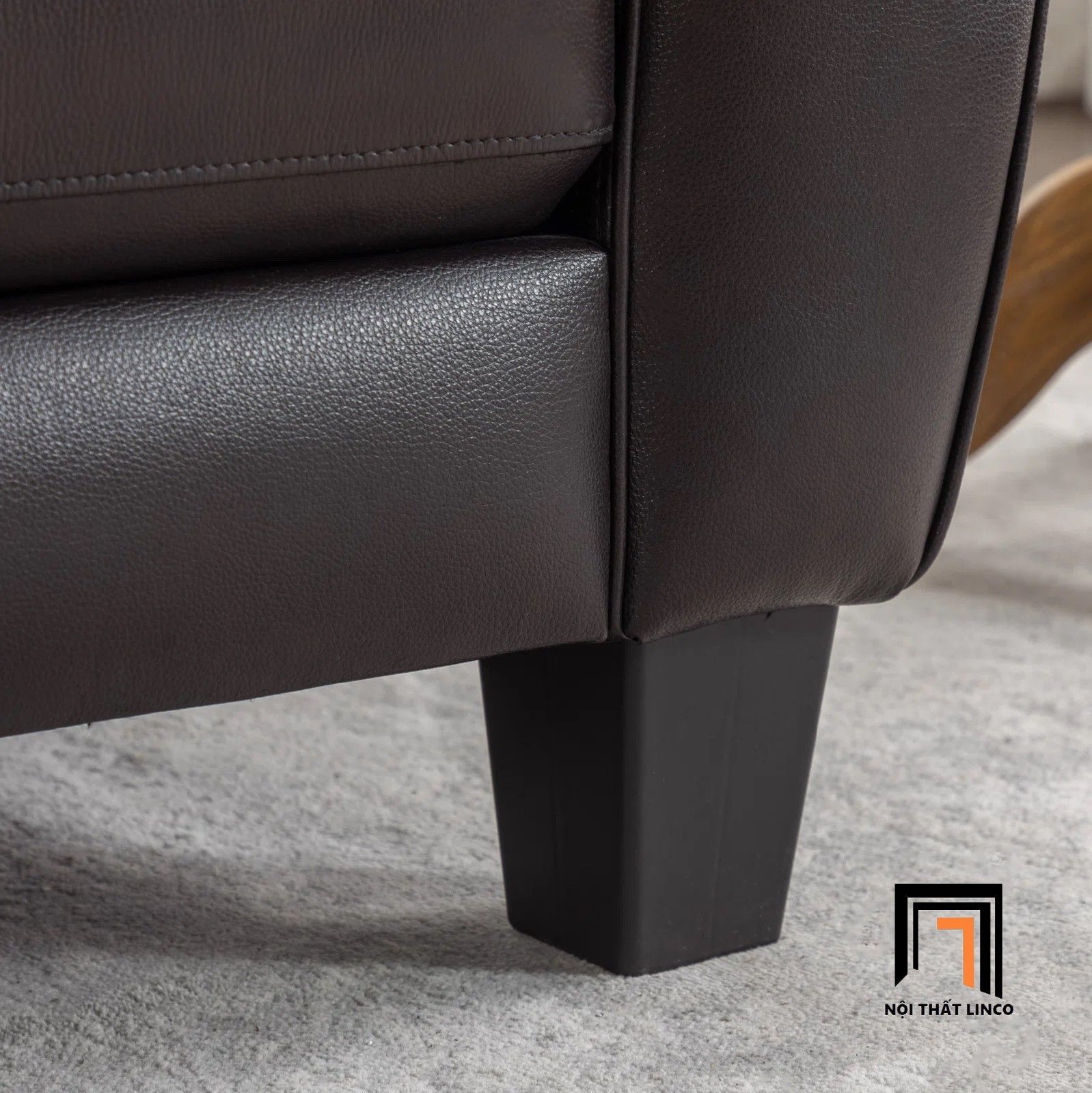 Bộ 2 ghế sofa gia đình KT143 Namara bọc da công nghiệp nâu